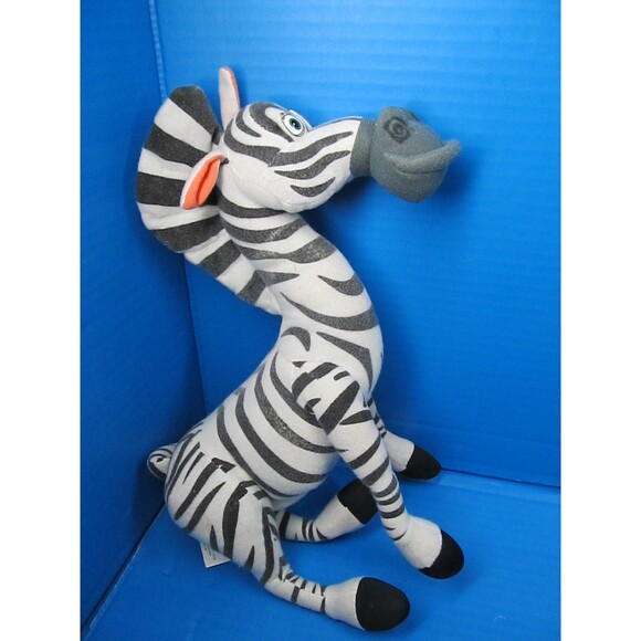 Madagascar Lot of 2 Melman Giraffe 14" & Marty Zebra 10" Plush Stuffed Animal - Picture 2 of 15